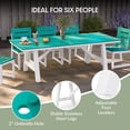 thumbnail image 4 of WestinTrends Cape May 9-Piece HDPE Outdoor Furniture Patio Dining Table With Umbrella Hole and Chairs Set For 8, Turquoise, 4 of 16
