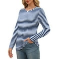 thumbnail image 5 of Women's Tops Long Sleeve Under $10 Casual Long Sleeve Print Ladies Round Neck Blouse, 5 of 7