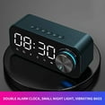 thumbnail image 2 of Wovilon Digital Alarm Clock with Bluetooth Speaker New Smart Mirror Bluetooth Speaker Subwoofer Portable Mini Stereo Mini Clock Home Alarm Clock Card, 2 of 9