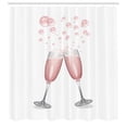 thumbnail image 3 of Ambesonne Champagne Shower Curtain, Glasses with Blush Drink, 69"Wx70"L, Blush and Pale Grey, 3 of 4