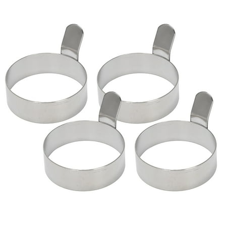 

4 Pcs Egg Frying Rings Stainless Steel Omelette Model Pancake Rings Perfect Circle Round Fried Poach Mould with Handle S