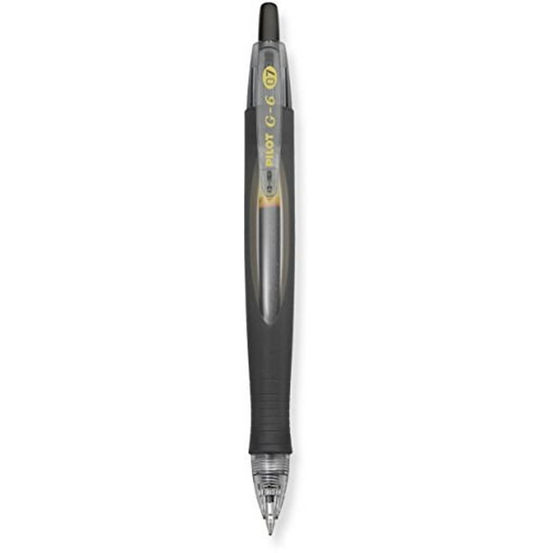 Pilot G6 Retractable Gel Ink Rolling Ball Pens, Fine Point Black 6PACK