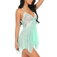 thumbnail image 6 of HAPIMO Women's Camisole Plaeat Babydoll Lingerie Naughty Play Open Front Maternity Lingerie Casual Sheer Pajamas Mint Green M, 6 of 6