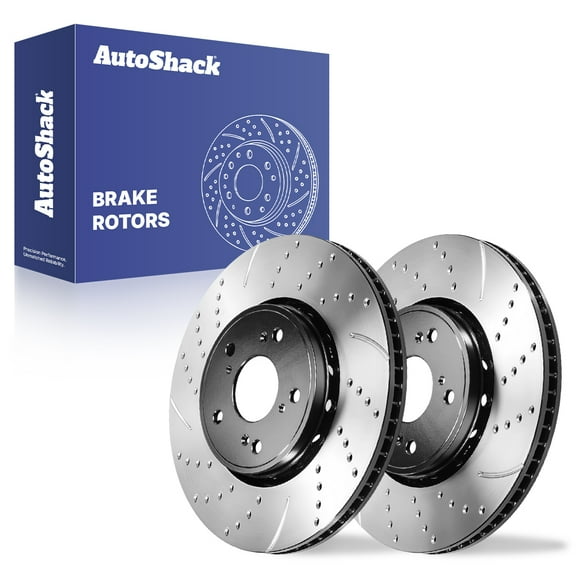 AutoShack Front Vented Drilled & Slotted E-Coated Brake Rotors 2-PC Set Replacement for 2013-2018 Acura RDX 2016 Acura ILX ShadowGuard 12.26" (311.5 mm)