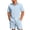 Sky Blue, variant on LEKWK 2 Piece Set for Men Loose Fit Solid Textured Beach Vacation Summer Outfits Button Down Short Sleeve Collared Tops and Elastic Waist Shorts