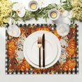 thumbnail image 6 of Fall Linen Placemats Set of 4 Autumn Thanksgiving Pumpkin Non Slip Heat-Resistant Washable Wipeable Table Place Mat Tablemat for Kitchen Dining Table Home Decoration 12" x 18", 6 of 6
