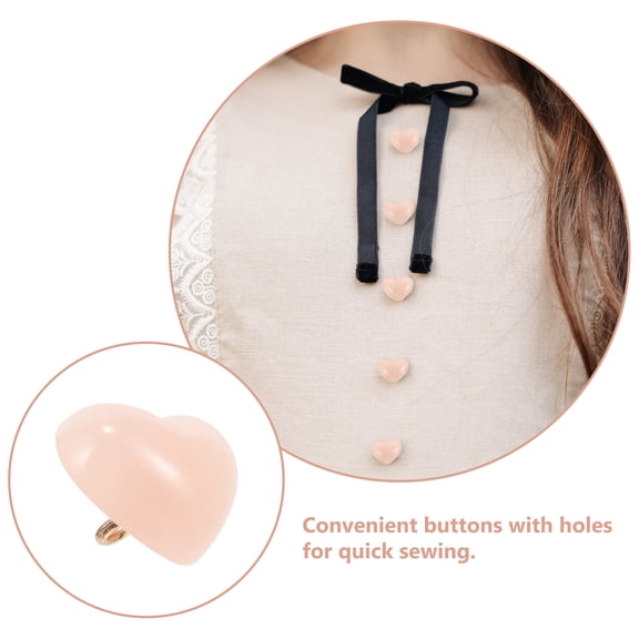 ELAYARD Resin Heart Shaped Buttons for Sewing and DIY Projects 10Pcs