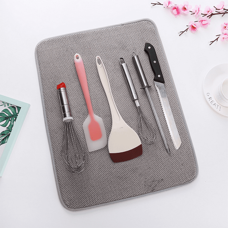Microfiber Dish Drying Mat,Absorbent Dish Drainer Kitchen Counter
