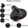 thumbnail image 3 of Asiento de bicicleta para hombres y mujeres, cómodo, ancho, de gel, de repuesto, transpirable, acolchado, resistente al agua, compatible con bicicletas de crucero, de montaña y de montaña, 3 of 5