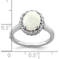 thumbnail image 6 of Solid 14k White Gold Created Opal and Diamond Halo Ring - Ring Size 7.0, 6 of 8