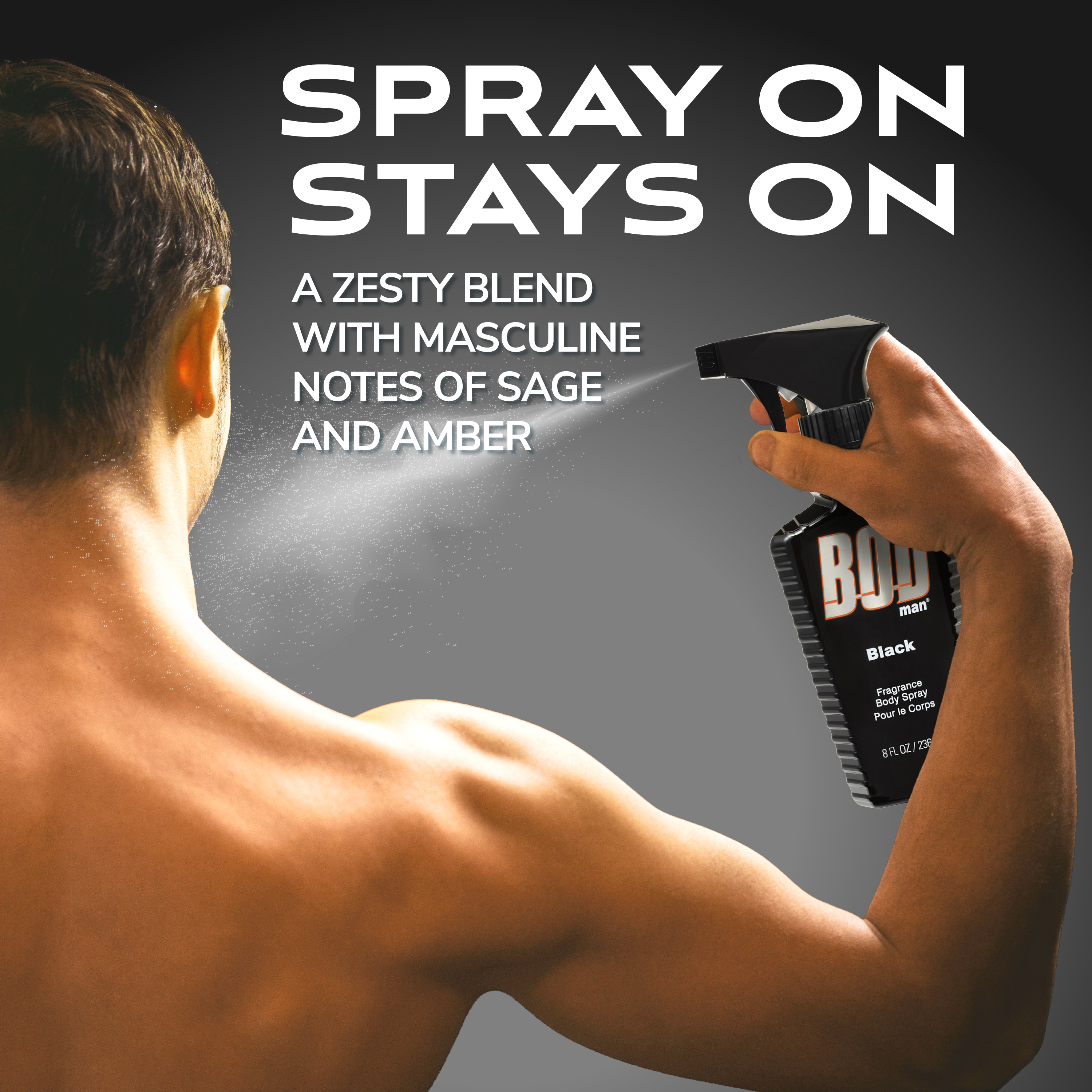 Bod Man Black Body Spray Fragrance, 8 fl.oz. - image 5 of 7