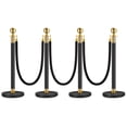 thumbnail image 2 of EDTara Vip Crowd Control Barrier Set, Features Polished Stainless Steel Stanchion Posts With Black Velvet Ropes, Stylish Red Carpet Queue System for Cinema, Weddings, Parties, and Grand Openings, 2 of 7