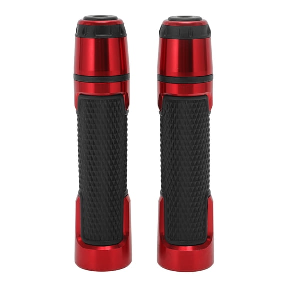 Unique Bargains 7/8" 22mm 15/16" 24mm Universal Motorcycle Hand Grips Cover Aluminum Alloy Rubber Handlebar End Grips for Motorcycle Scooter Bicycle ATV Red 1 Pair