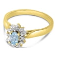 thumbnail image 3 of 10k Yellow Gold Oval Aquamarine And Diamond Ring, 3 of 6