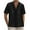 Black, variant on Men Casual Button Down Lapel Shirt Short Sleeve Summer Beach Hollow Out Crochet Knit Hawaiian Tropical Top Cover Up