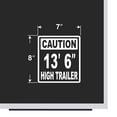 thumbnail image 3 of Caution 13' 6" High Trailer Vinyl Decal Sticker - Height Trailer Sign Truck Safety Markings for Dry Van and Reefer Trailers Caution Clearance Height Sign (7" x 8", White), 3 of 8