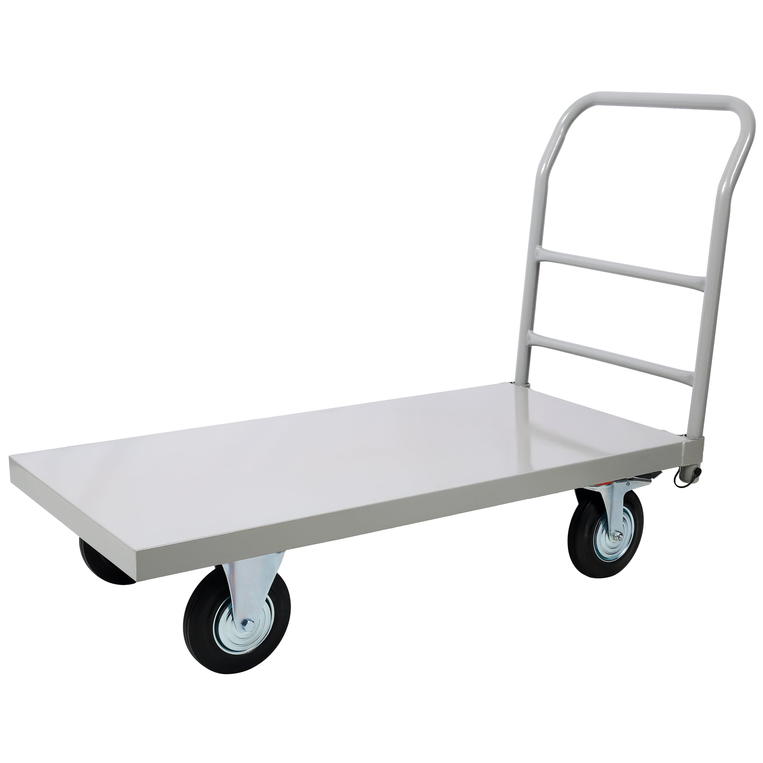 Noaman Heavy Duty Platform Truck 24 x 48 Inch, 2000lb Capacity Industrial Flat Dolly Cart with 8" Wheels, Steel Smooth Deck Hand Truck for Moving, Warehouse, Gray