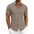 thumbnail image 3 of Kezqiaxn Oversized Shirt Men Summer Short Sleeve Business Work Button Up Shirt with Pockrt Fashion Clothing 2026, 3 of 8