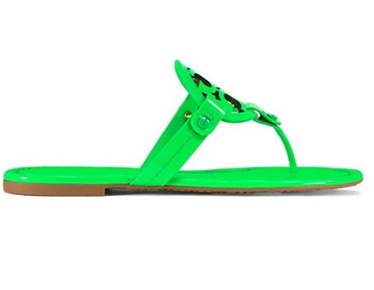 Tory Burch Miller Metallic Sandal Women`s Fluo Green Size 7.5 - Walmart.com