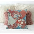 thumbnail image 4 of Arizona Floral Patches Suede Zippered Pillow with Insert in Aqua Navy 16 x 16, 4 of 6