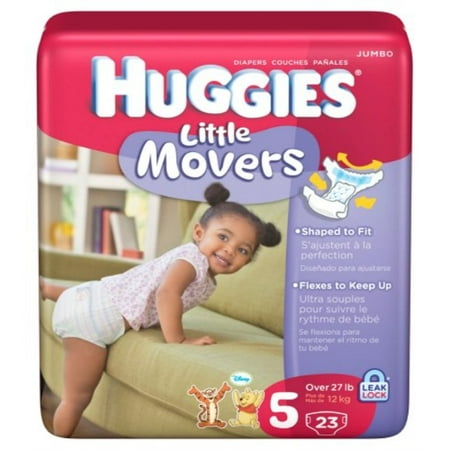 huggies little movers diapers, size 5, 23-count