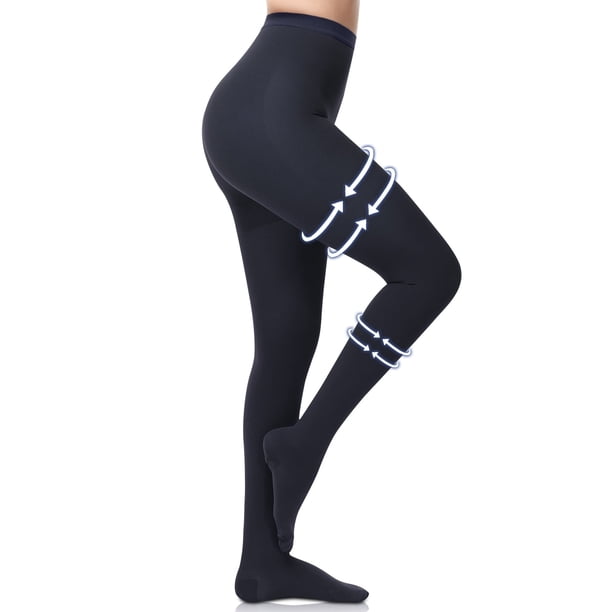 beister Pantimedias de Compresión Anti-embolia para Mujer, Paquete de 1, Medias de Compresión Opacas, Cintura Alta, 20-30mmHg, Azul Marino