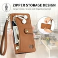 thumbnail image 2 of for Motorola Edge 30 Fusion Leather Phone Case Wallet Zipper Pocket Pouch Folio Flip Cover Kickstand, Multi Anti-theft Card Holder Cash Slot, Double Magnetic Buckle, Wrist Lanyard, 2 of 8