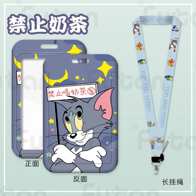 Lindo Dibujo Animado Tom Y Jerry Estudiante Tarjeta De Trabajo Colgando Cuerda De Dibujos Animados