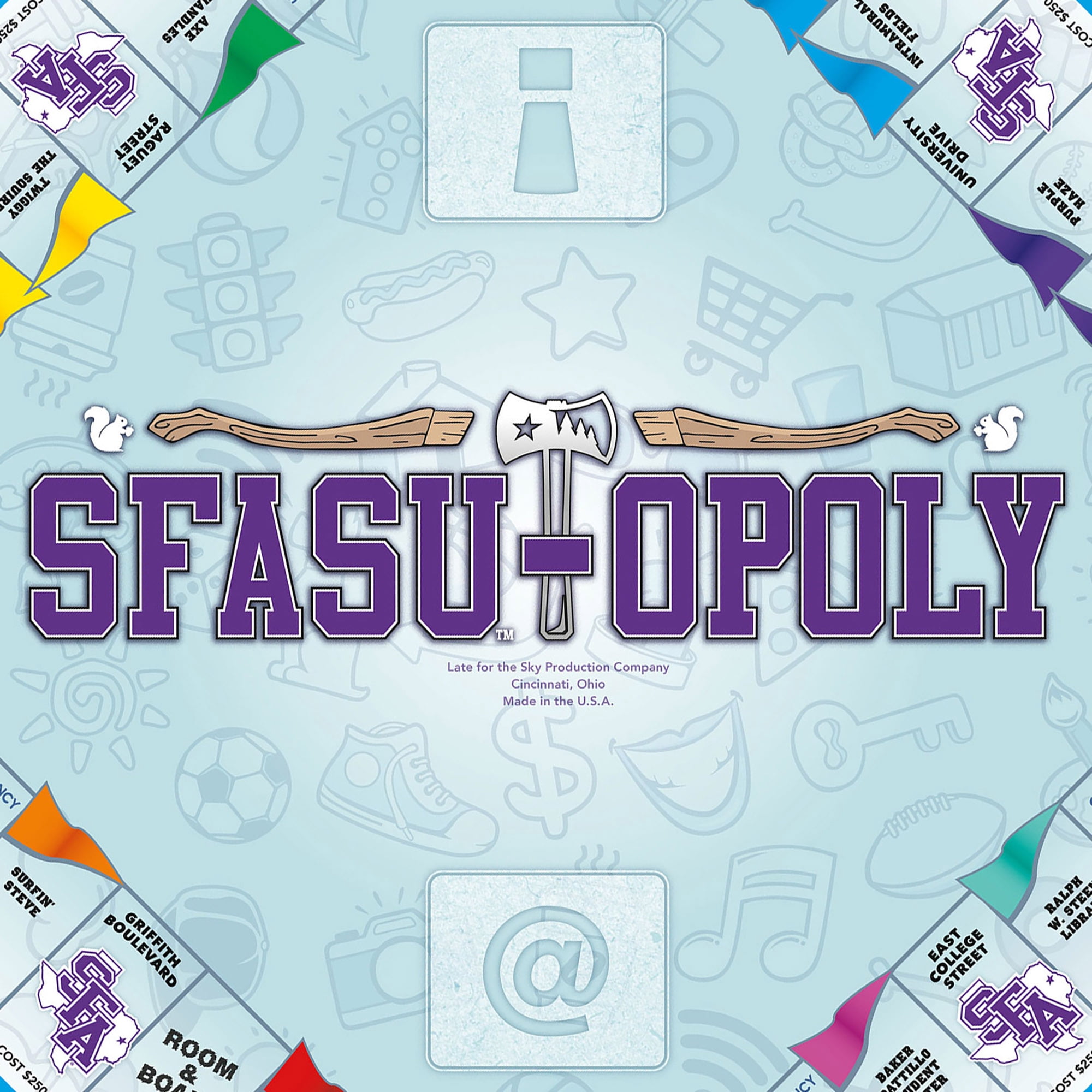 Late For The Sky: SFASU-Opoly - University Themed Family Board Game, Opoly-Style Game Night, Traditional Play Or 1 Hr Version, Ages 8+, 2-6 Players