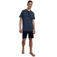 thumbnail image 3 of CECEBA pijama de hombre, 2 piezas - Philadelphia, shorty, corto, botones, algodón Azul/Blanco XXL (XX-Large), 3 of 3