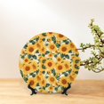 thumbnail image 6 of Easygdp Green Leaf Sunflower Bone China Decorative Plate Ceramic Dinner Plates Art Crafts with Display Stand-10in, 6 of 6