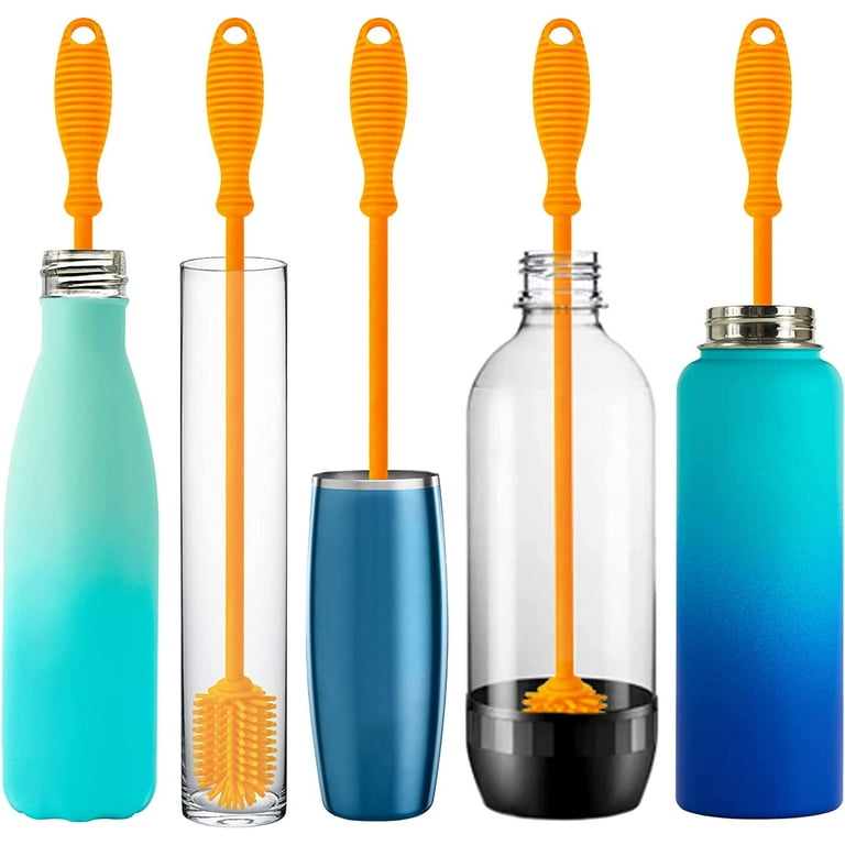 Silicone Bottle Brush, One Brush, 12.5” Bottle Cleaner Brush for  Hydroflasks, Insulated Sports Bottle, Vase and Glassware