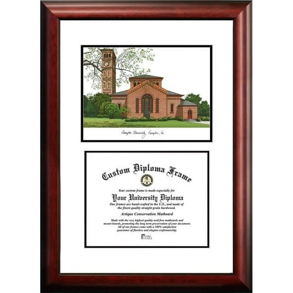 Campus Images VA990V-1185 8.5 x 11 in. Hampton University Scholar Diploma Satin Mahogany Frame
