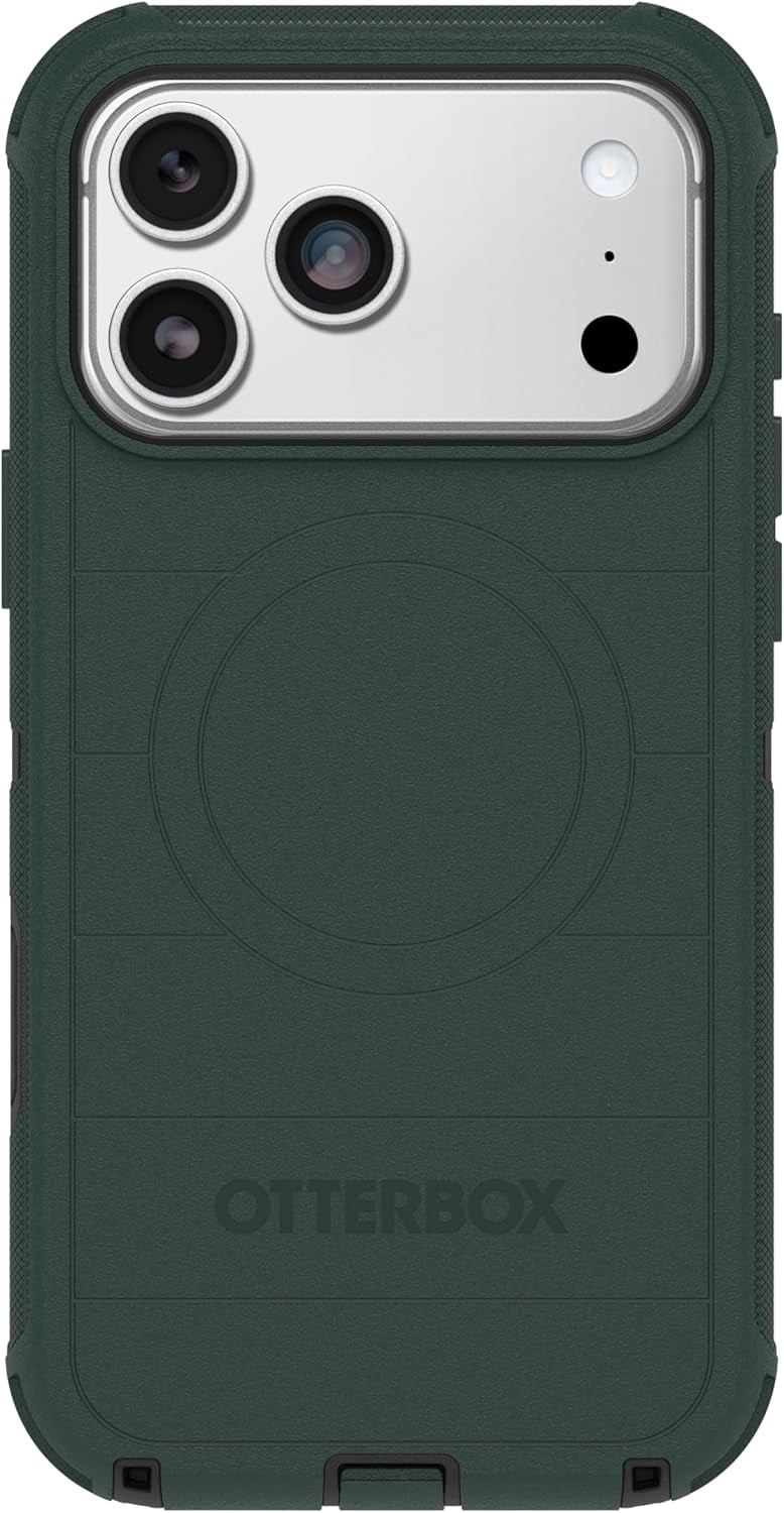 OtterBox iPhone 17 Pro Max (Only) - Defender Series Case - Roasted Cashew Mist (Green & Black) - Snaps on MagSafe - Tough - Rugged & Durable