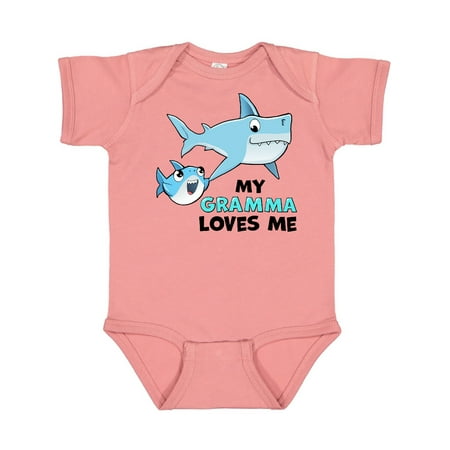 

Inktastic My Gramma Loves Me with Cute Sharks Gift Baby Boy or Baby Girl Bodysuit