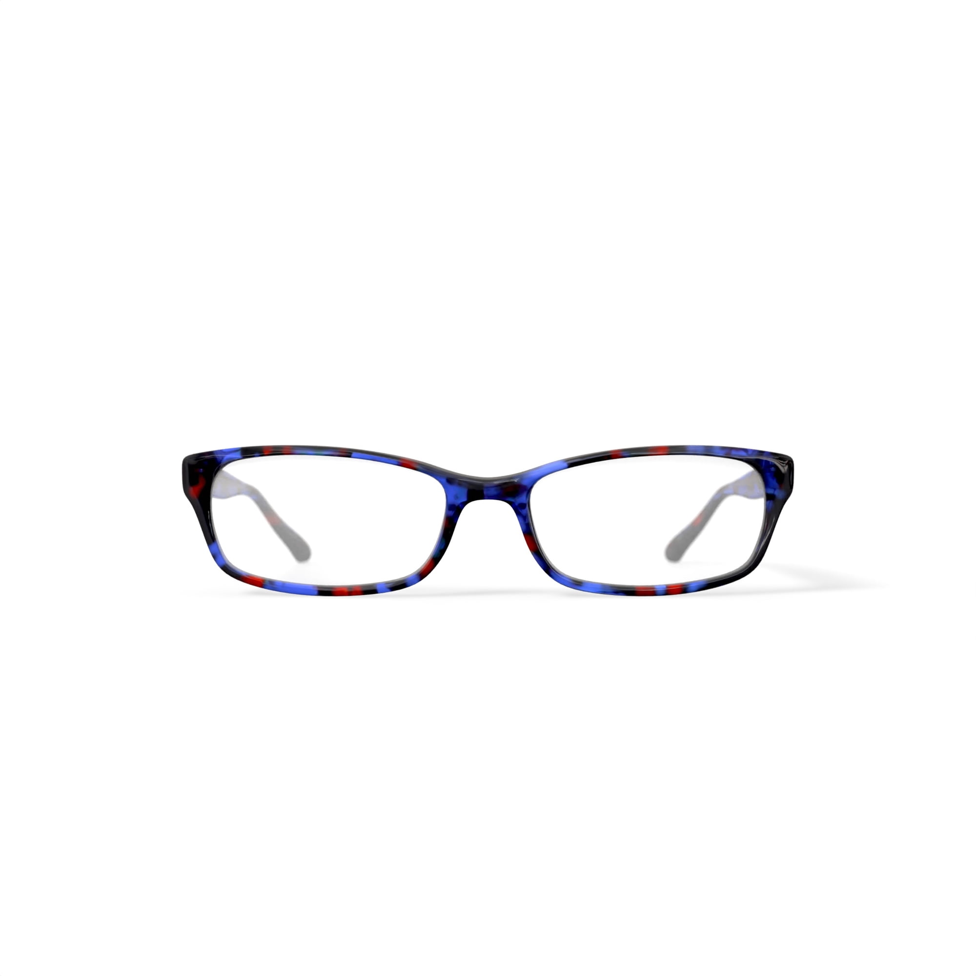 Hard Candy Women's HC13 Rectangular Prescription Eyeglasses with Case, Blue Tortoise