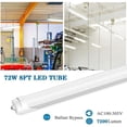 thumbnail image 3 of CNSUNWAY Single Pin Fa8 T8 LED Tube 8ft Dual Row Light Bulbs, 72W 6000K Cool, Ballast Bypass, Frosted Cover, ETL Listed, 4-Pack, 3 of 6