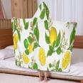 thumbnail image 5 of Yellow Lemon Fruit Limes White Pattern Hooded Bath Towel，60"x35" for Ages 3 To 12 Kids, Quick Dry Lightweight Soft Microfiber Hood Beach Towel Cover Up for Kids, 5 of 7