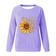 thumbnail image 4 of HKEJIAOI Chandail Graphique Tournesol Femme Manches Longues T-Shirt Décontracté Col Rond chandail Ample, Violet 2TG, 4 of 4