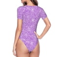 thumbnail image 4 of Naloa Lilac Glittering Women's Short-Sleeved Onesie, One-Piece Swimsuit for Parties, dates, clubs - X-Large, 4 of 9