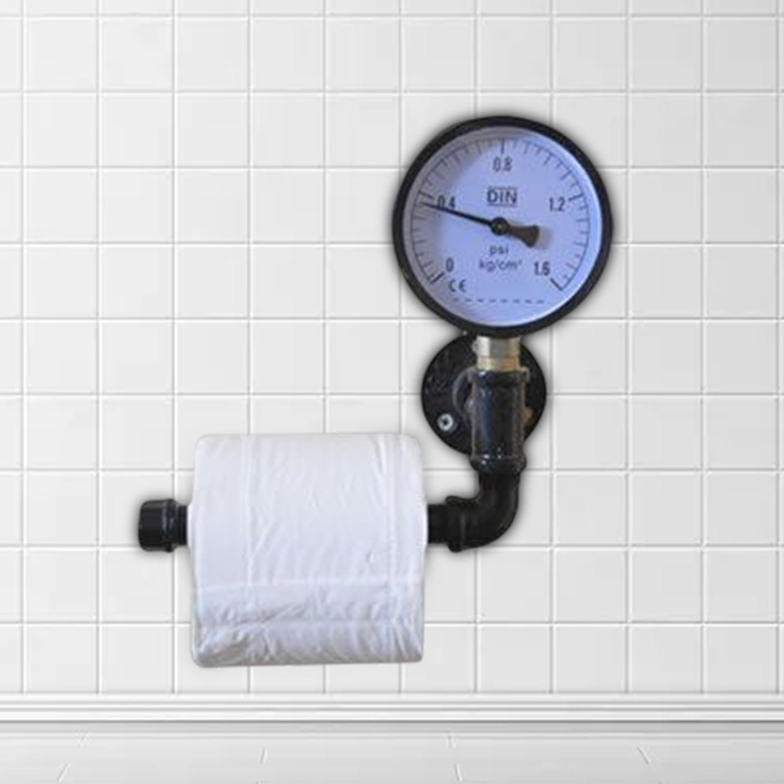Fiocias Retro Toilet Paper Roll Holder Mounted Shelf Paper Shelf Industrial Toilet Paper