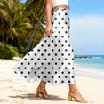 thumbnail image 5 of LWavelet Women Polka Dot Print Maxi Skirt Elastic Waist With Pockets Cute Summer Long Skirt Blue L, 5 of 5