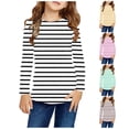 thumbnail image 7 of Meresysid Kids Boys Girls Toddler Casual Long Sleeve Striped Pullover Topscrewneck Oversized Sweatshirts Fall Clothes Black, 7 of 7