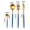 thumbnail image 2 of Juego de cuchara, tenedor y cuchillo de acero inoxidable 4pcs304 - Juego de 4 piezas de oro azul (cuchara, tenedor, cuchillo + cuchara de café) Ormromra CPB-DE-WX334-4, 2 of 5