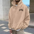 thumbnail image 2 of Siilsaa Mens Hoodies, Pullover Hooded Sweatshirt for Men Khaki,2XL, 2 of 5