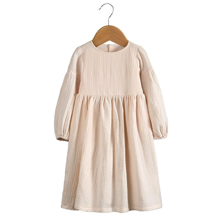 chinese dress ladies Parisian Blue Linen Dress for Girls