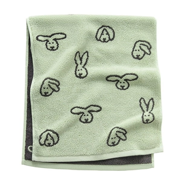 Yhmxh Decoración del baño Toalla de jacquard con diseño de conejito de Pascua, extra gruesa, extra grande, absorbente, de algodón puro, hilo teñido, suave para el baño y el lavado de cara.