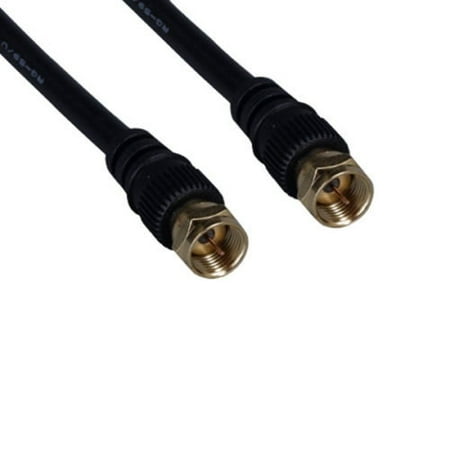 Kentek 6 Feet FT RG-59 RG59 F-type screw on RF gold plated cord wire connector coax coaxial 75 ohm digital cable satellite TV VCR black