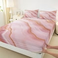 thumbnail image 3 of Castle Fairy Pink Gold Marble Girl 4 Pieces Queen Sheet Sets,Marbling Watercolor Ultra Soft Flat Sheet,Abstract Gradient Vintage Aesthetic Queen Fitted Sheet,Super Cozy Room Decor, 3 of 7