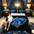 thumbnail image 2 of meiyoeat Gemstones Dragon Full Size Comforter Sets for Kids Boys Girls, Mystic Sky Animal Bedding Comforter Set, Blue Black, Black Reversible, 3 Pieces, 1 Comforter and 2 Pillowcases, 2 of 6